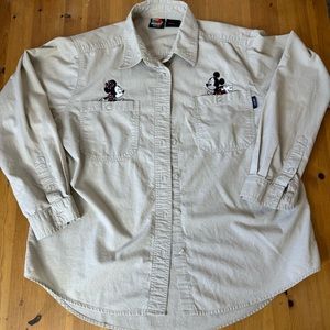 Vintage Mickey Unlimited Women’s Size L Jerry Leigh Button Up Long Sleeve Cotton